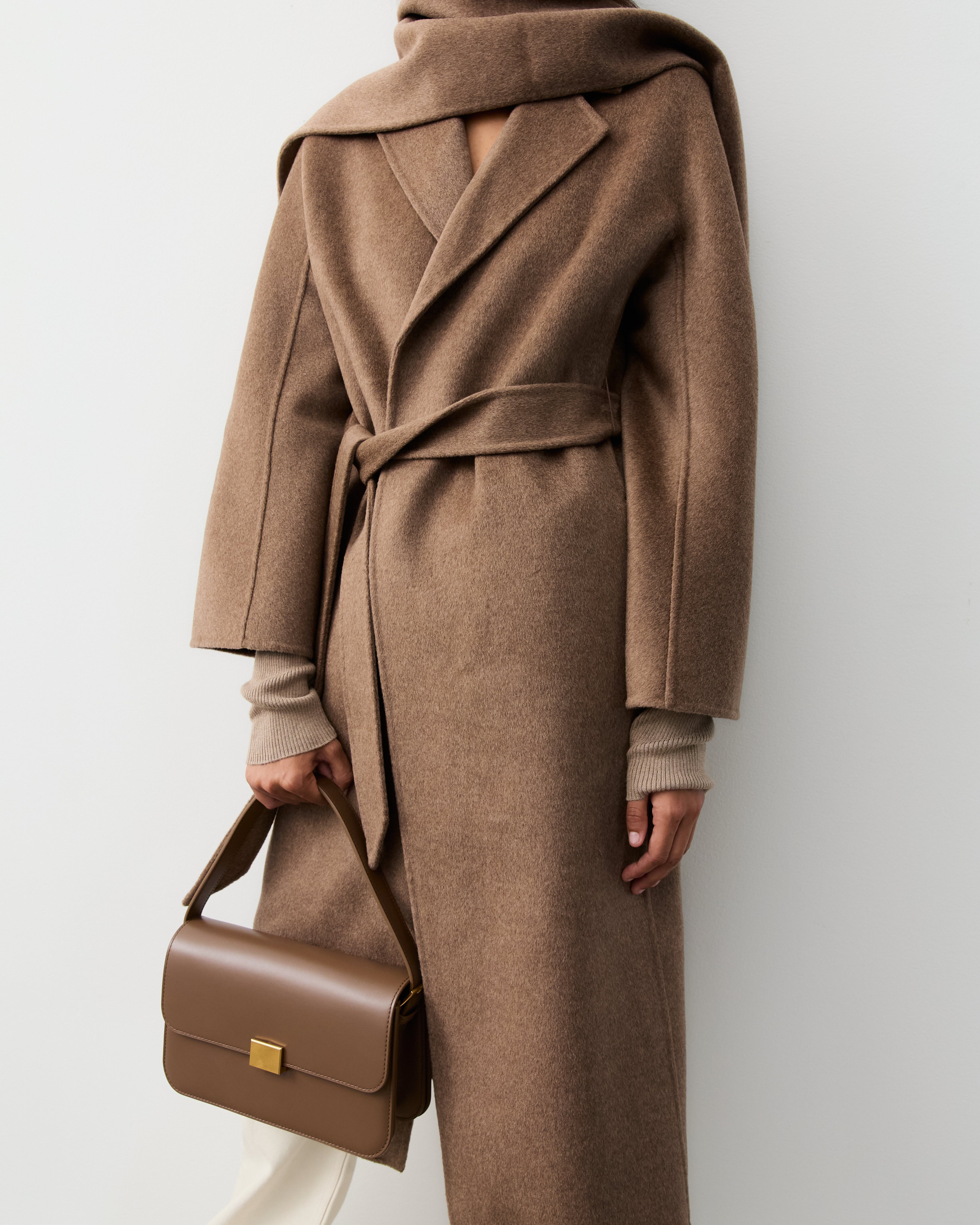 Theroy Coat for spring. Chocolate store checker