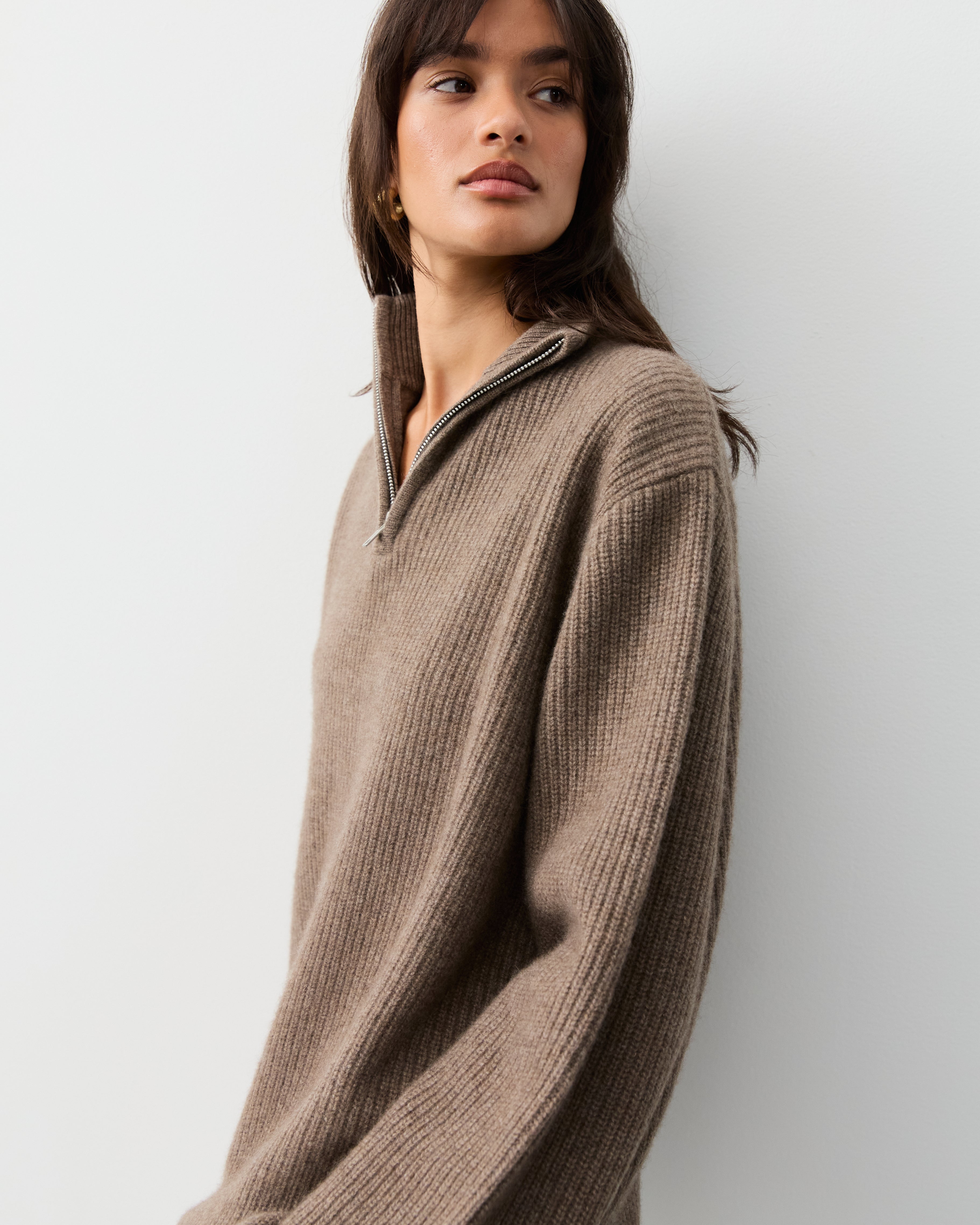 THE FISHERMAN ZIP SWEATER - BRACKEN – THE CURATED
