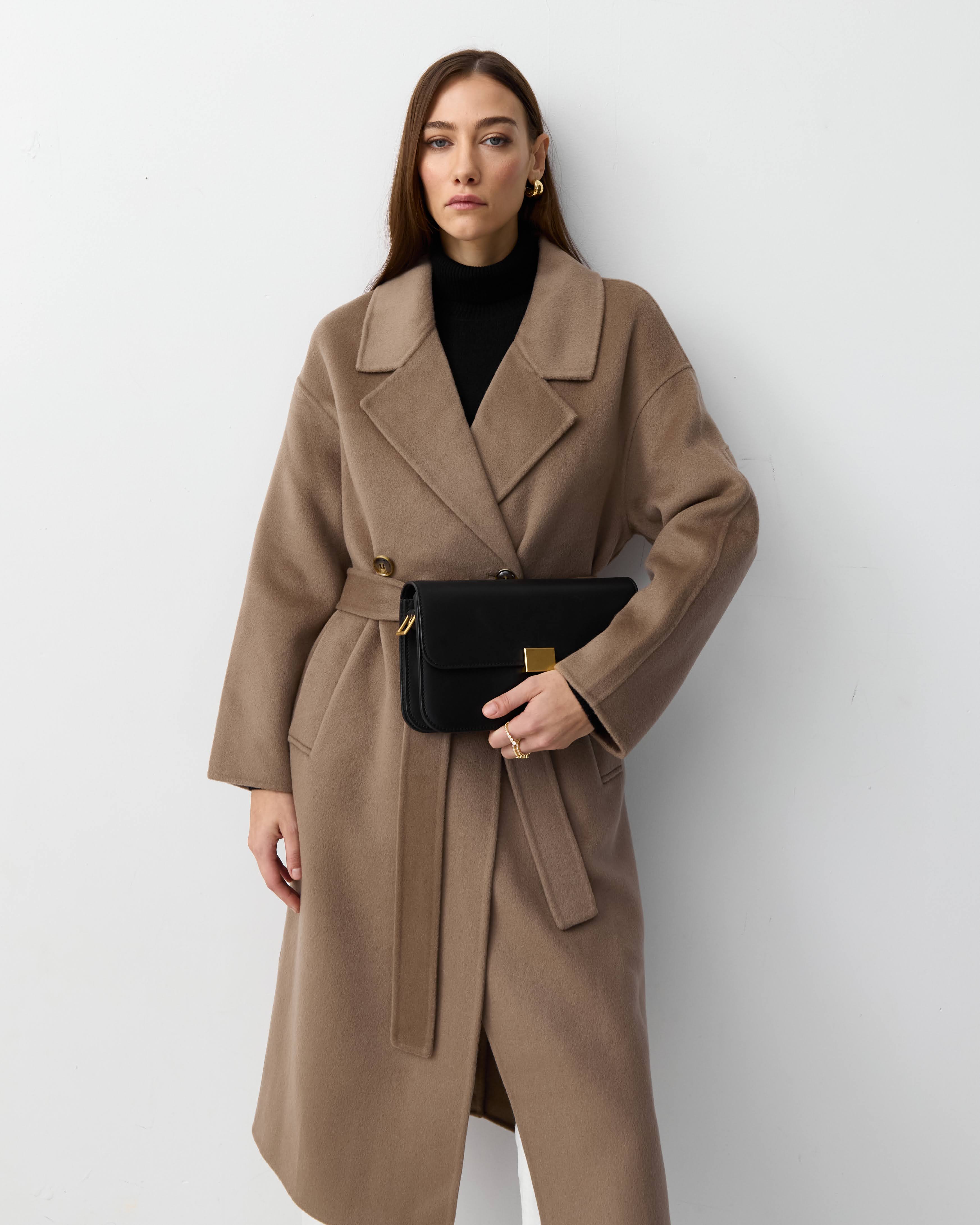 The London Coat Taupe | Oversized Cashmere Coat | The Curated AU