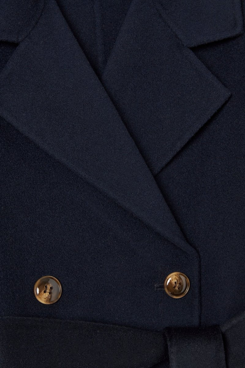The London Coat Navy | Oversized Cashmere Wool Coat | The Curated