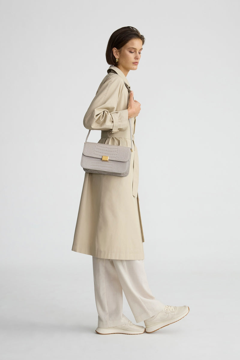 Taupe Tote bag in genuine leather | Cinzia Rocca